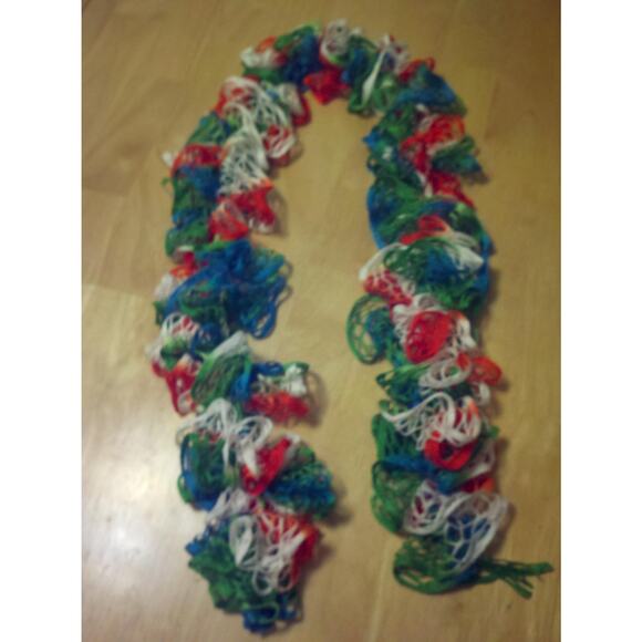 Flirty Frilly Ruffle Scarf, multi color scarf, neck scarf, Crochet Handmade - Picture 2 of 4